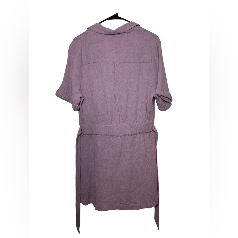 Free People Crinkle Texture Wrap Dress in Purple - Size M NWT - Picture 6 of 7